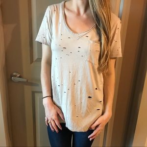 Distressed tan top